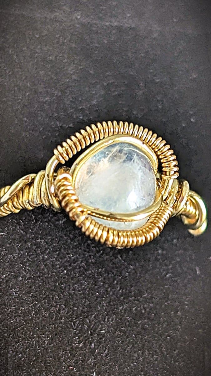 Moonstone Ring with Gold-Plated Wire ring detail - view 2 of 8 by Loutan Beauty