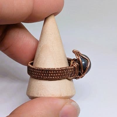 Purple-Blue Colour Changing Ring - Handcrafted - Resin Cabachon ring detail - view 6 of 8 by Loutan Beauty